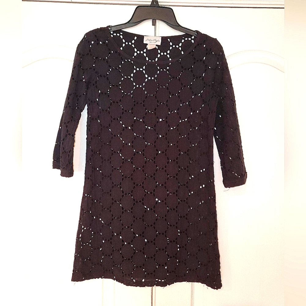 Cotton Eyelet Black Dress